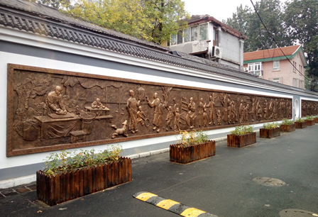 玻璃钢浮雕《一带一路》